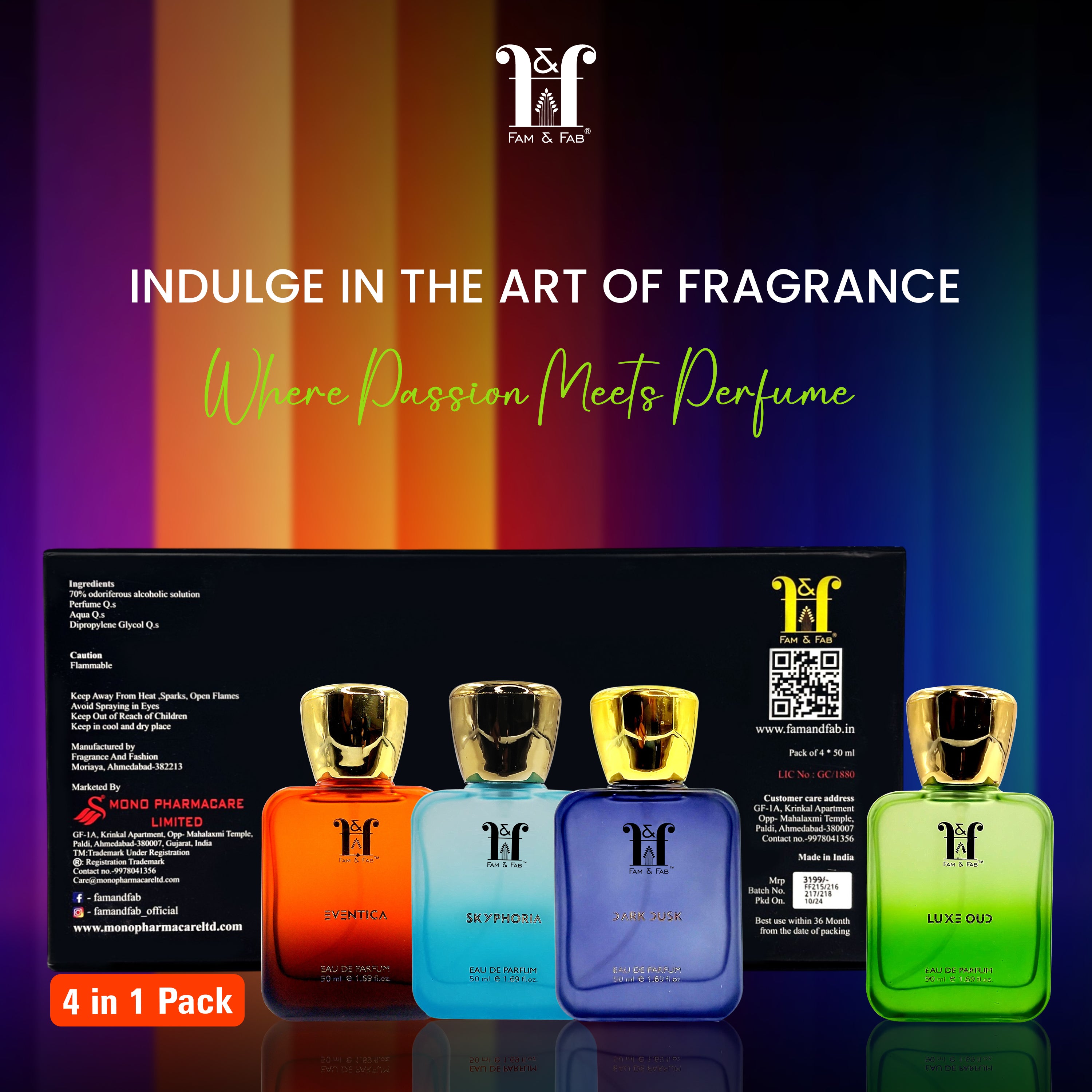 Pack of 4 Perfume 50 ML