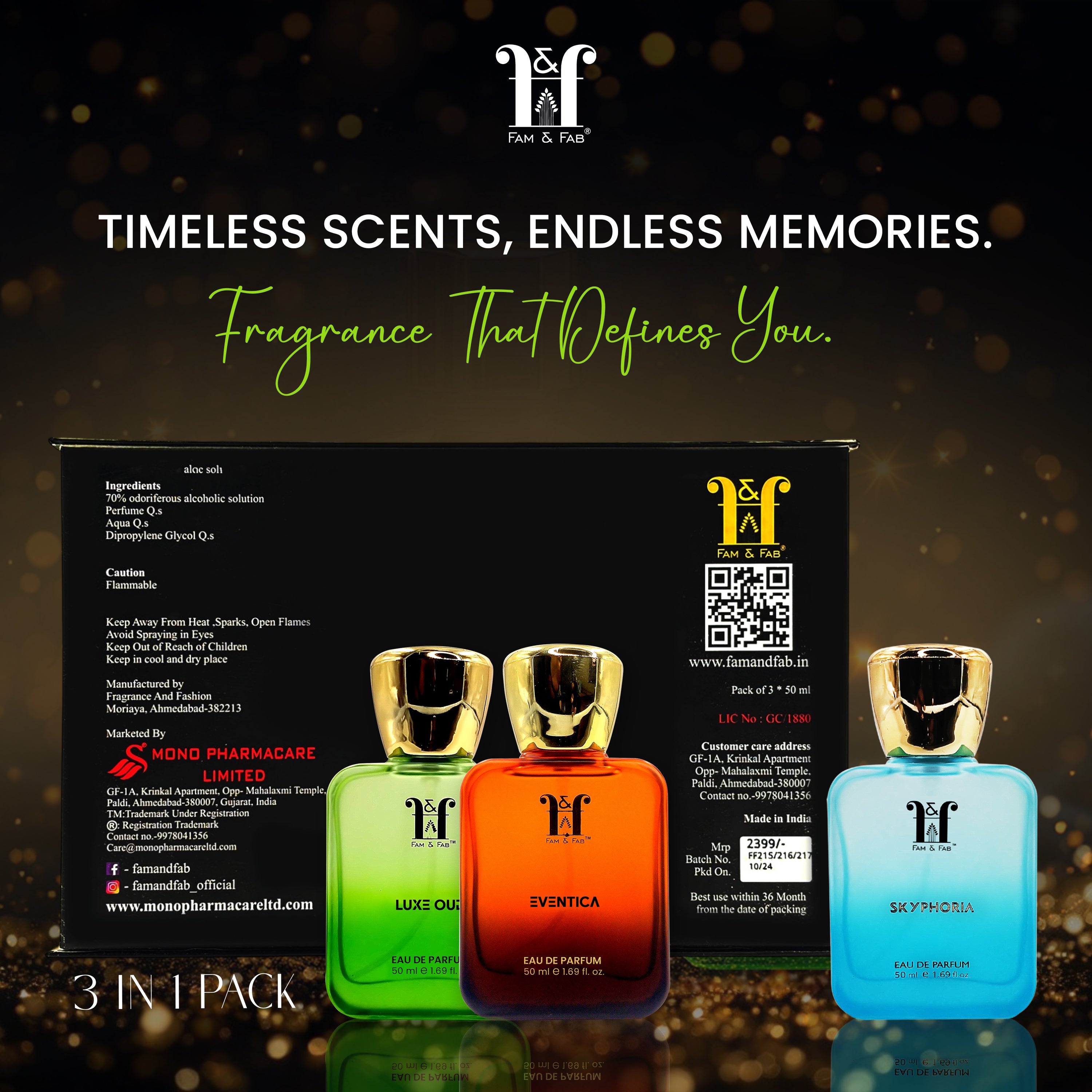 Fam & Fab Pack of 3 Eau de Parfum (50 ML)